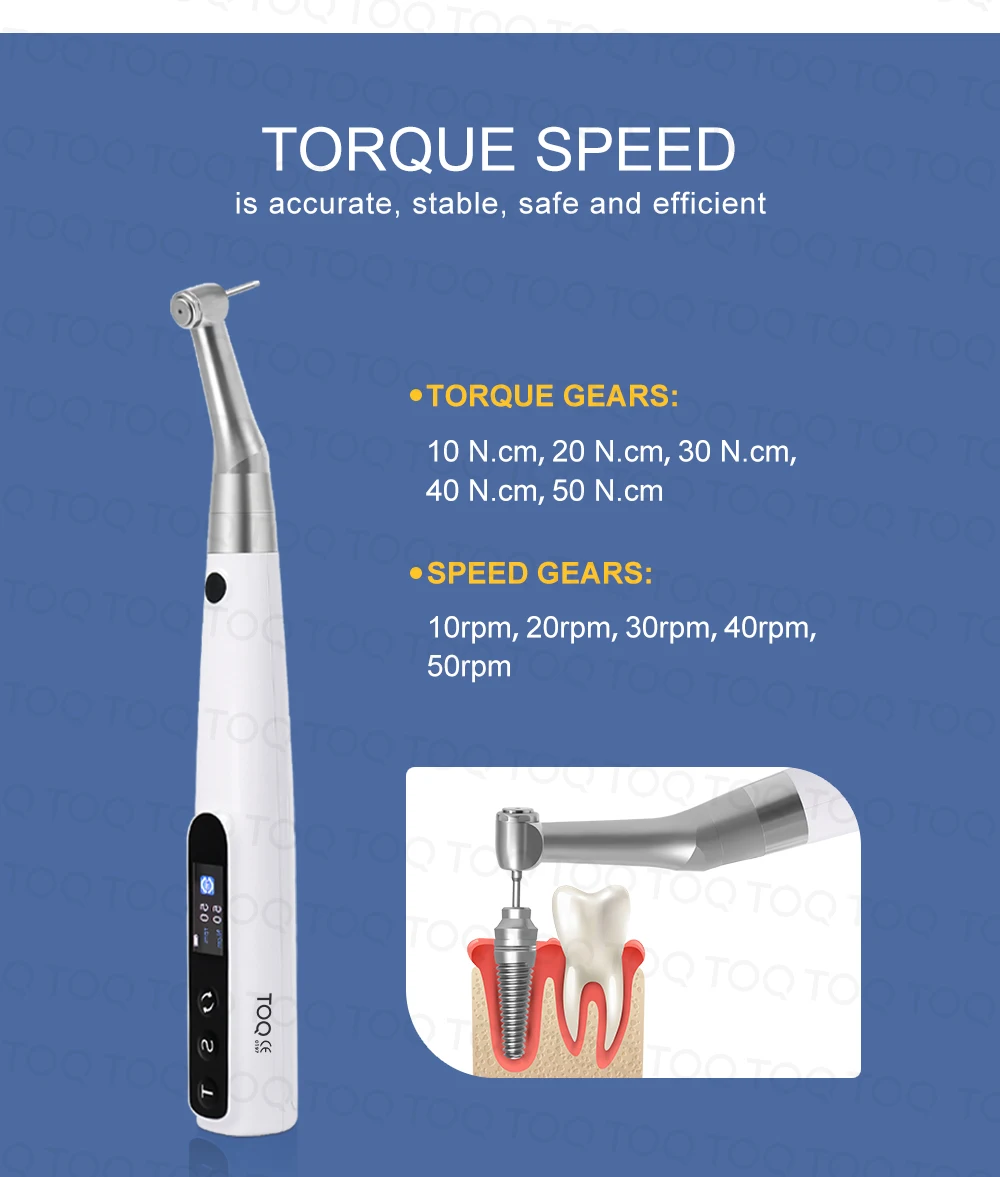 TOQ Official Store Professional Dental Implant Electric Torque Wrench Universal Implant Torque Driver Repair Tool Kit With 16Pcs