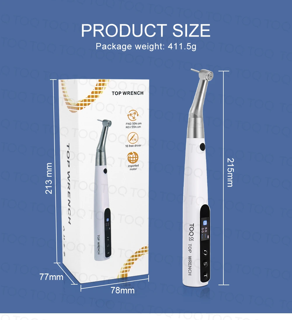 TOQ Official Store Professional Dental Implant Electric Torque Wrench Universal Implant Torque Driver Repair Tool Kit With 16Pcs