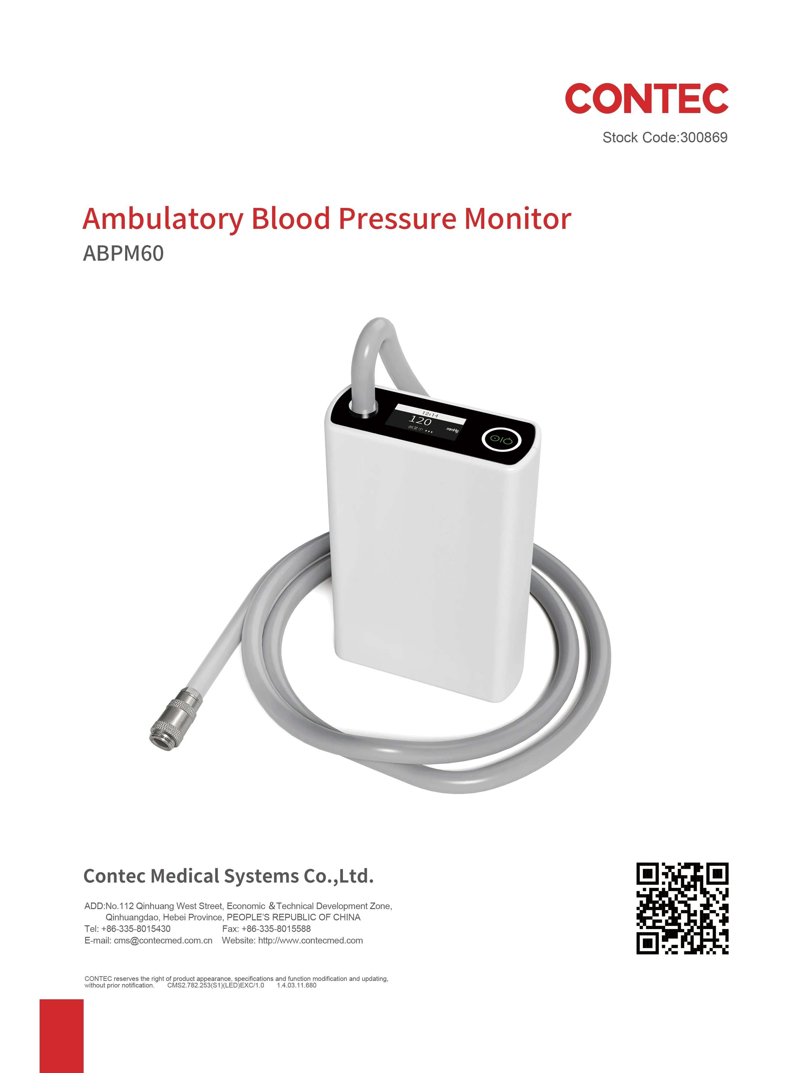 Contec 24 Hours Rechargeable Ambulatory Blood Pressure Monitor ABPM60 ,Free PC Software