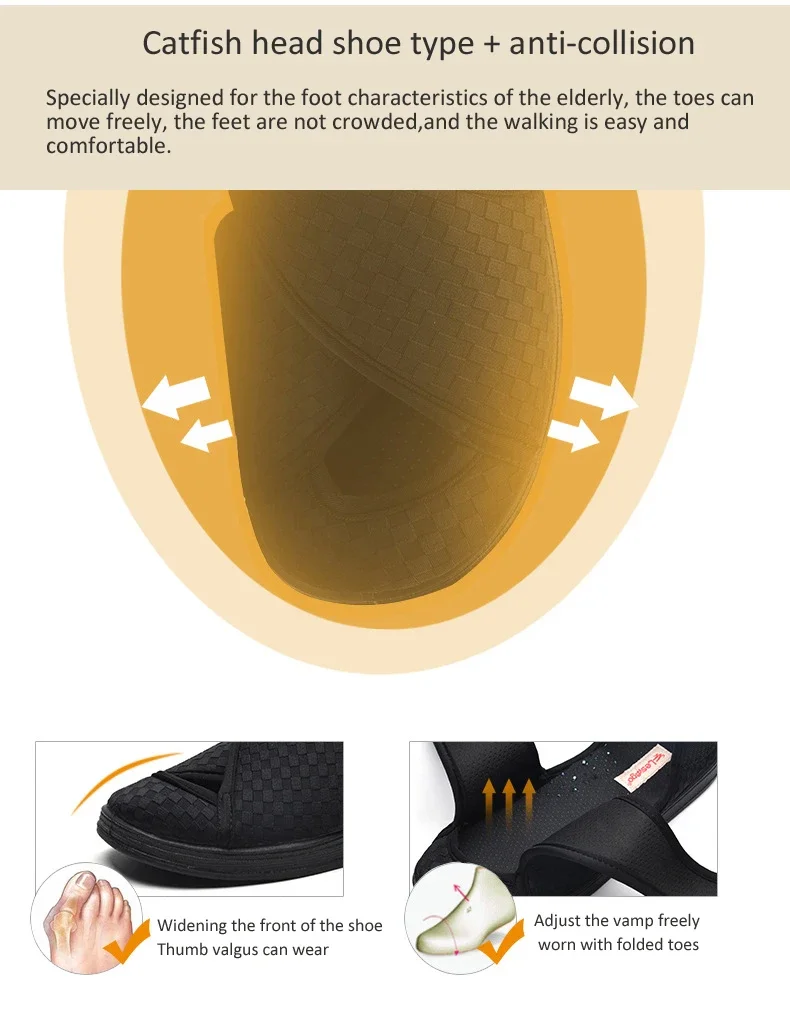 Feet Swollen Pregnant Shoes Breathable Diabetic Widened Thumb Valgus Care Shoes Non-slip Fat Deformation Shoes Women Men
