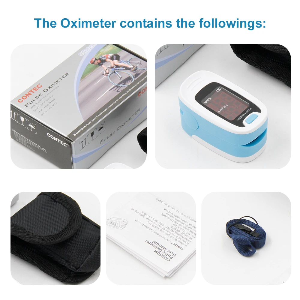 CONTEC Medical FingerTip Pulse Oximeter Blood Oxygen Heart Rate Saturation Meter Monitor  NEW