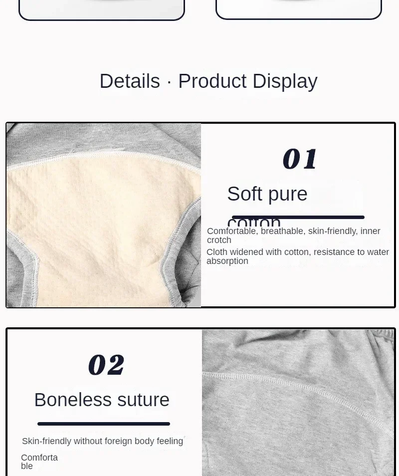 Adult Diaper Underwear Breathable Cotton Elderly Incontinence Leak-Proof Briefs Men Women Reusable Disability Care Triangle Pant