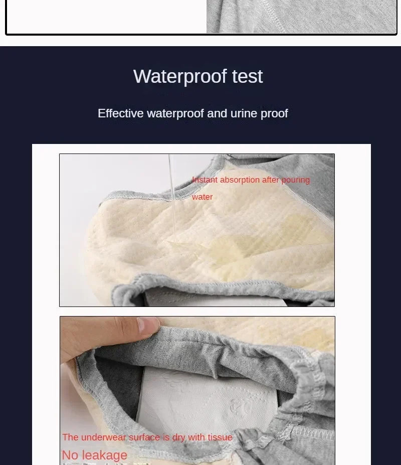 Adult Diaper Underwear Breathable Cotton Elderly Incontinence Leak-Proof Briefs Men Women Reusable Disability Care Triangle Pant
