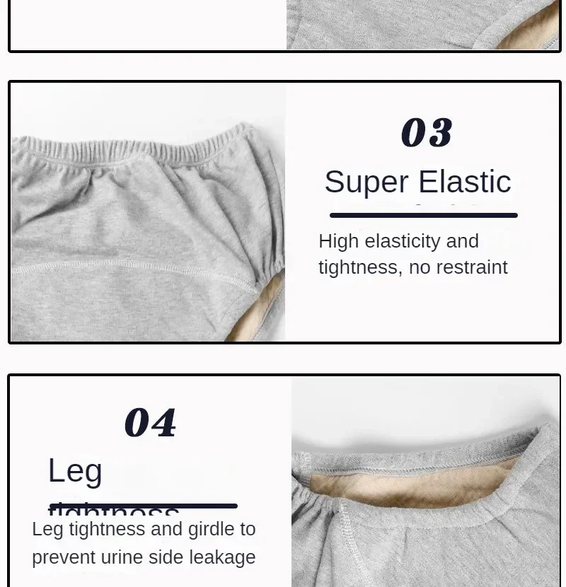 Adult Diaper Underwear Breathable Cotton Elderly Incontinence Leak-Proof Briefs Men Women Reusable Disability Care Triangle Pant