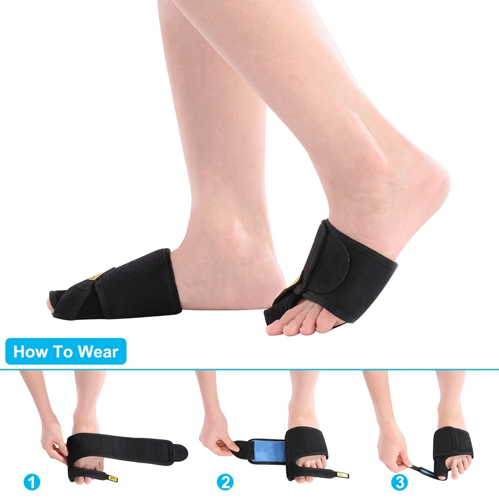 1Pair Adjustable Soft Capsule Splint Support Enhanced Thumb Valgus Corrector Divided Into Left And Right Feet Hallux Valgus Belt