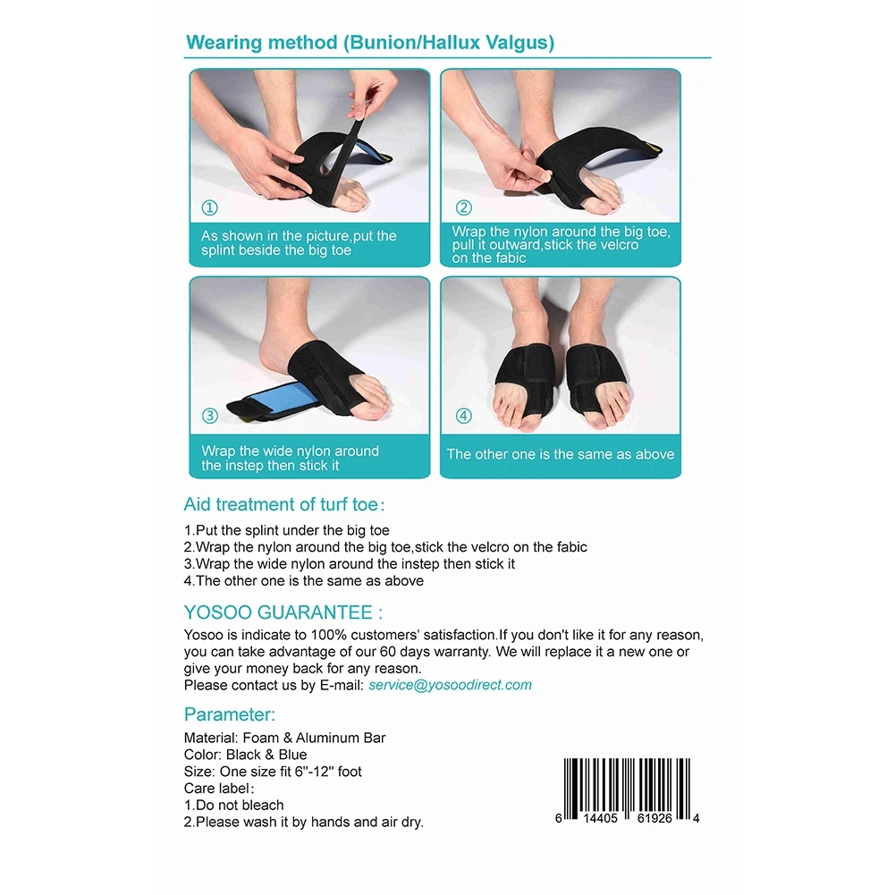 1Pair Adjustable Soft Capsule Splint Support Enhanced Thumb Valgus Corrector Divided Into Left And Right Feet Hallux Valgus Belt