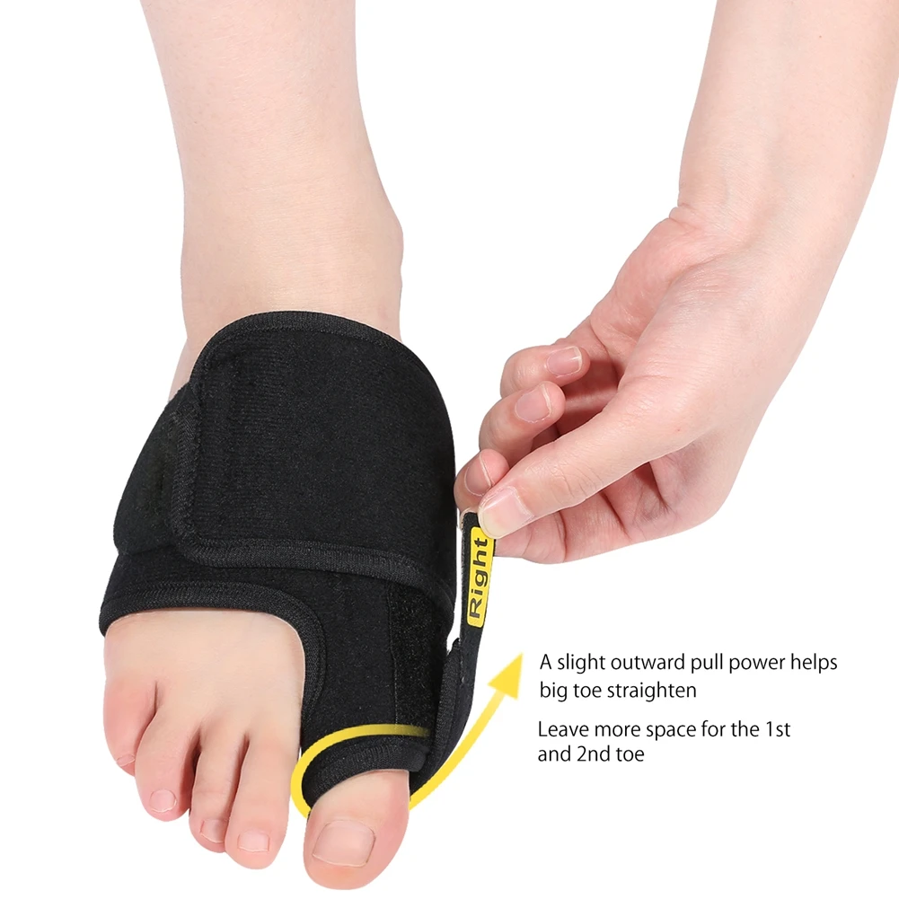 1Pair Adjustable Soft Capsule Splint Support Enhanced Thumb Valgus Corrector Divided Into Left And Right Feet Hallux Valgus Belt