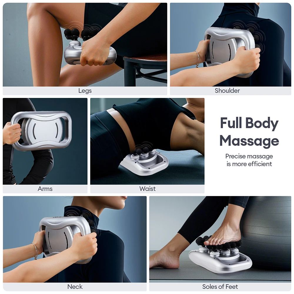 24/28/48/66 Heads Body Fascia Massage Gun High Frequency Vibration Strong Power Muscle Massager Neck Shoulder Waist Back Relax