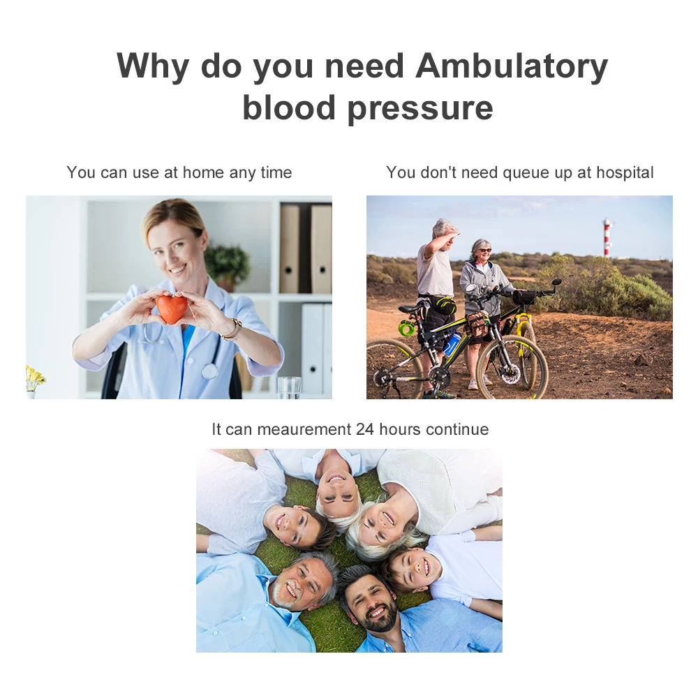 Arm Ambulatory Blood Pressure Monitor 24hours NIBP Holter CONTEC ABPM50+ Adult,Child ,Large ,3 Cuffs, Free PC Software