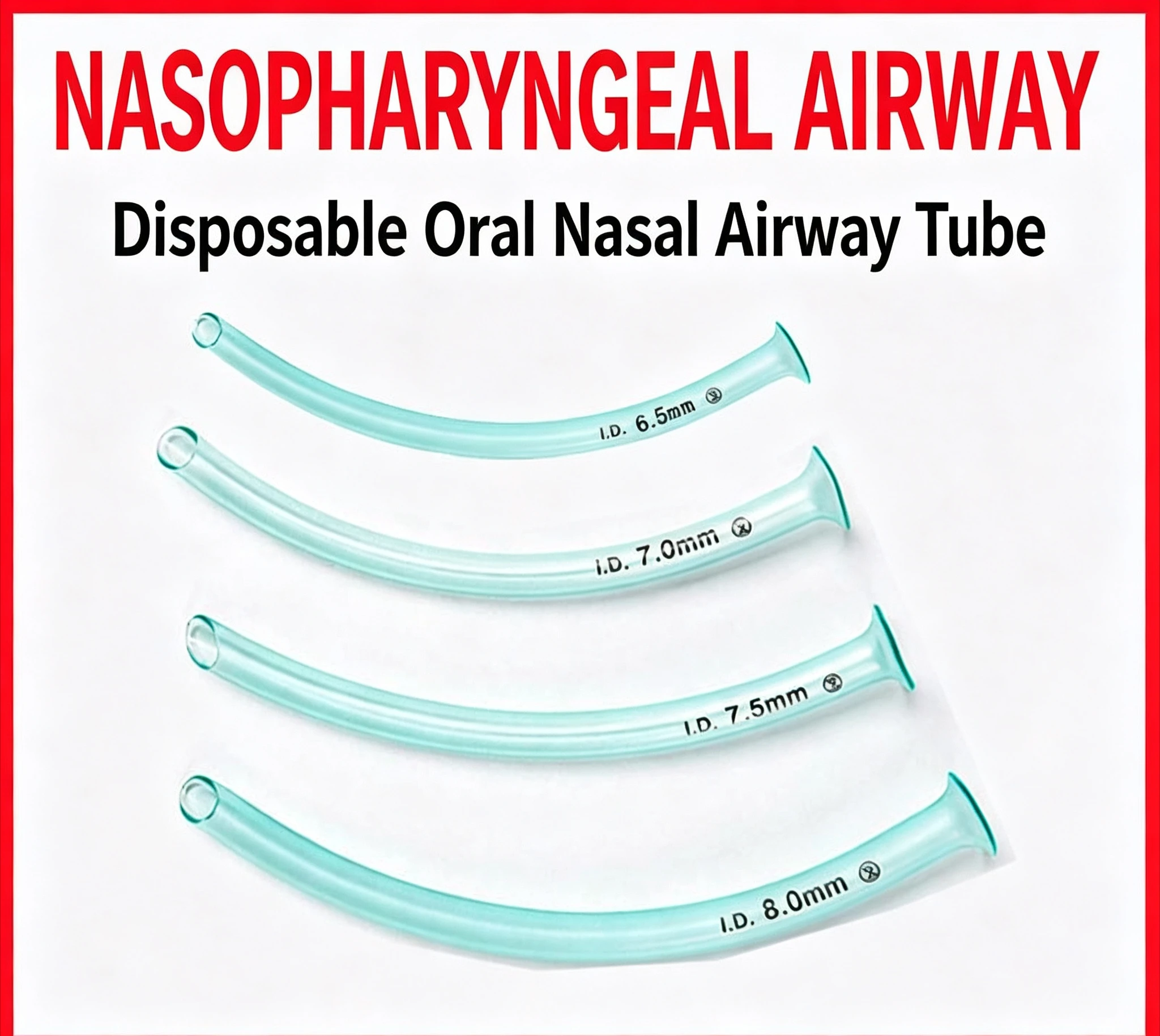 1pcs High-flow Nasal Cannula Oxygen Tube Nasopharyngeal Airway Respiratory Emergency Aid Airway Tube For Emergency First Aid