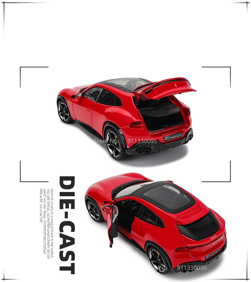 Bburago 1:24 Scale NEW Ferrari Purosangue Alloy Luxury Vehicle Diecast Cars Model Toy Collection Gift