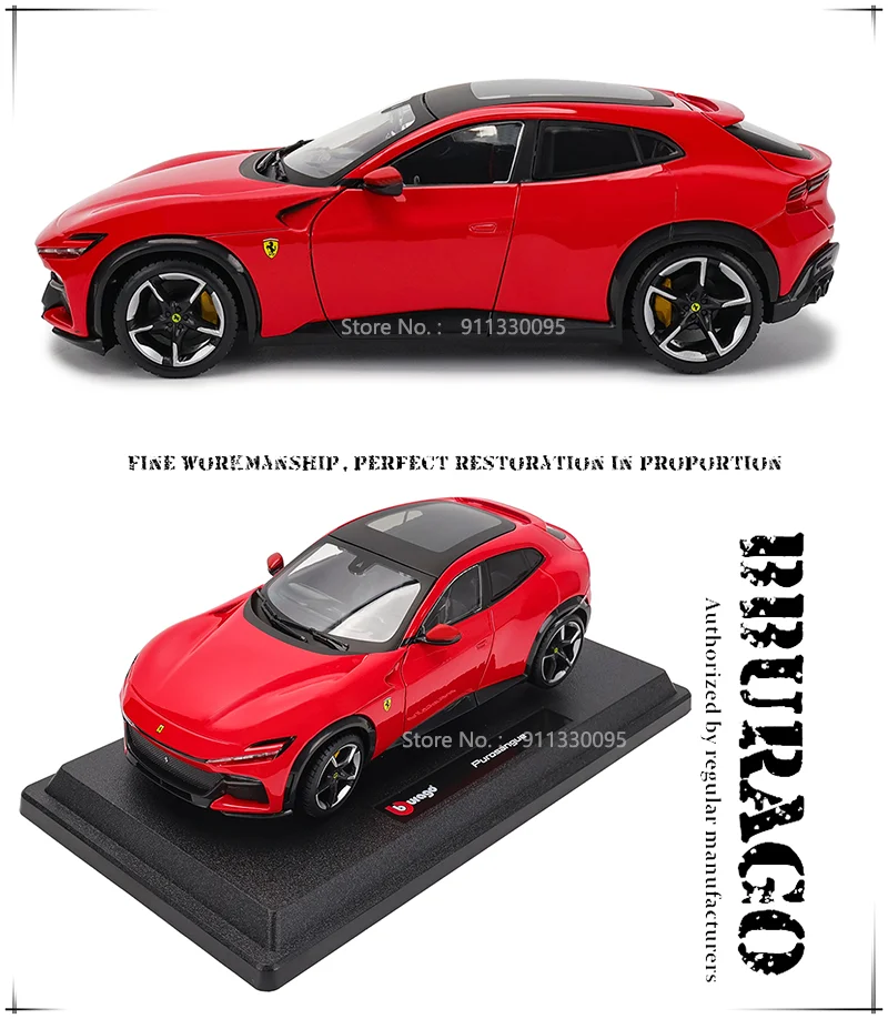 Bburago 1:24 Scale NEW Ferrari Purosangue Alloy Luxury Vehicle Diecast Cars Model Toy Collection Gift