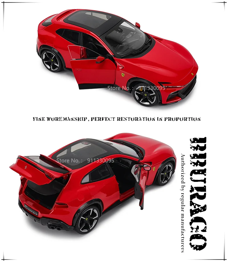 Bburago 1:24 Scale NEW Ferrari Purosangue Alloy Luxury Vehicle Diecast Cars Model Toy Collection Gift