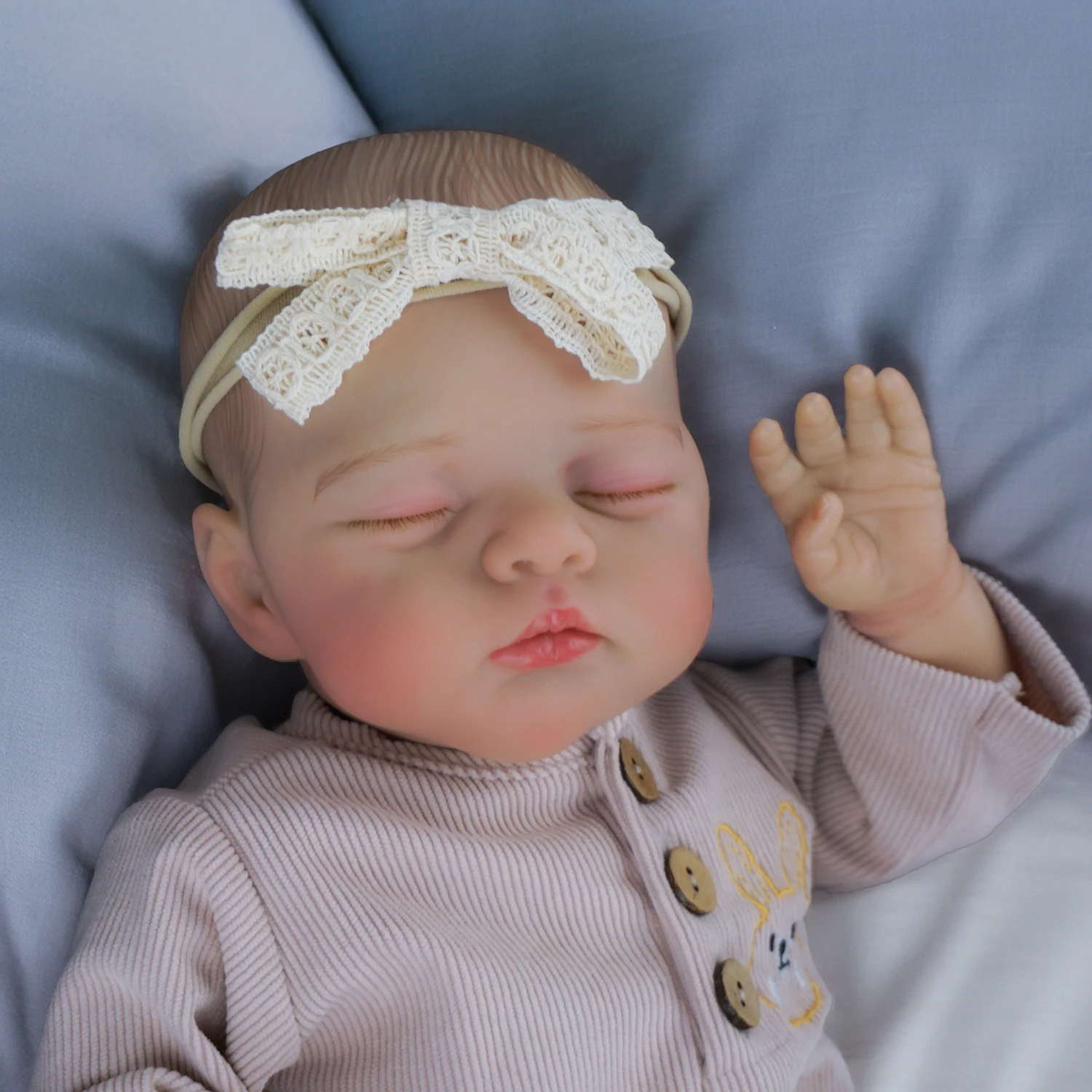 NPK 19-inch Newborn Irys Lifelike Reborn Baby Doll Hand-Painted Veins Soft Cloth Body Realistic Vinyl Skin Collectible Toy