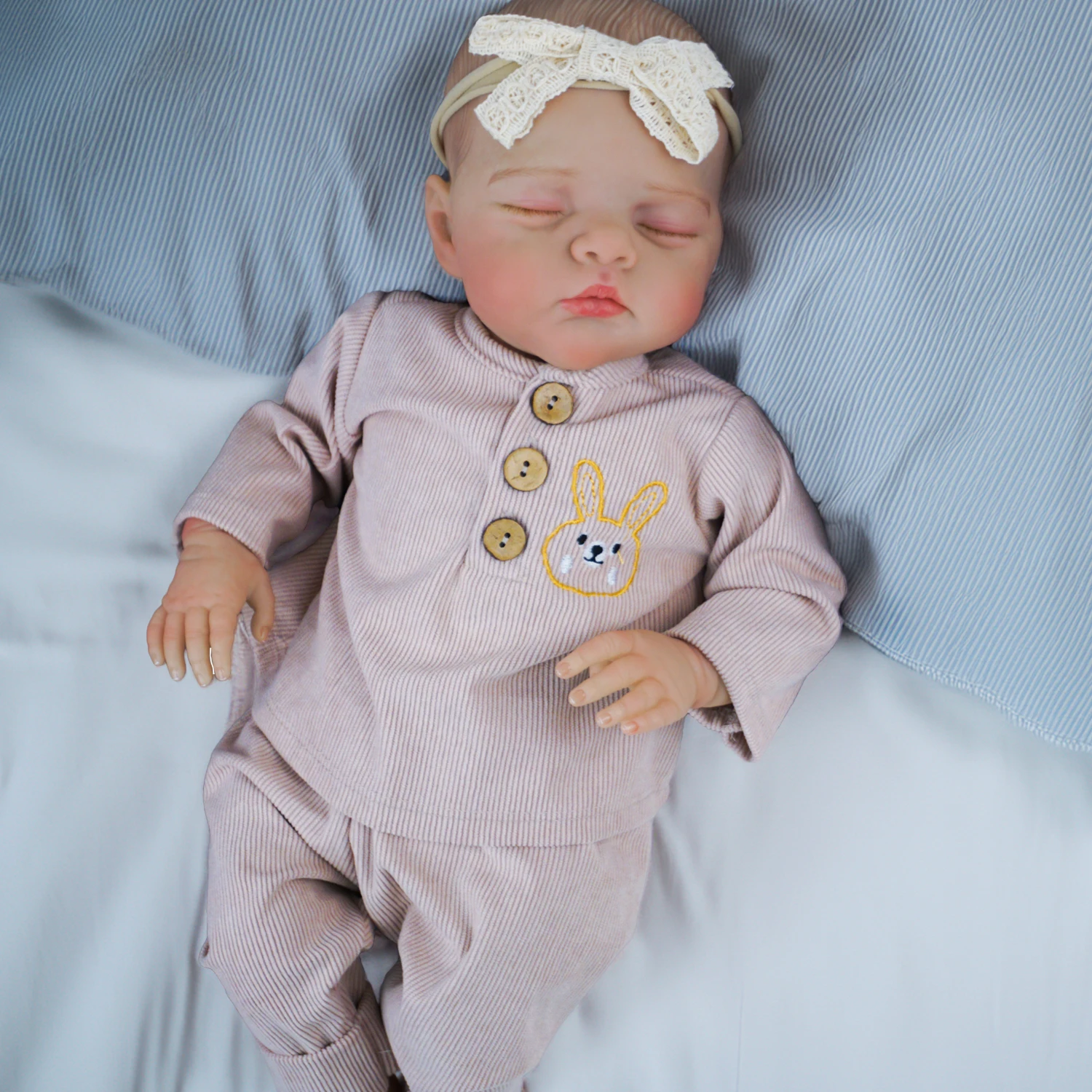 NPK 19-inch Newborn Irys Lifelike Reborn Baby Doll Hand-Painted Veins Soft Cloth Body Realistic Vinyl Skin Collectible Toy
