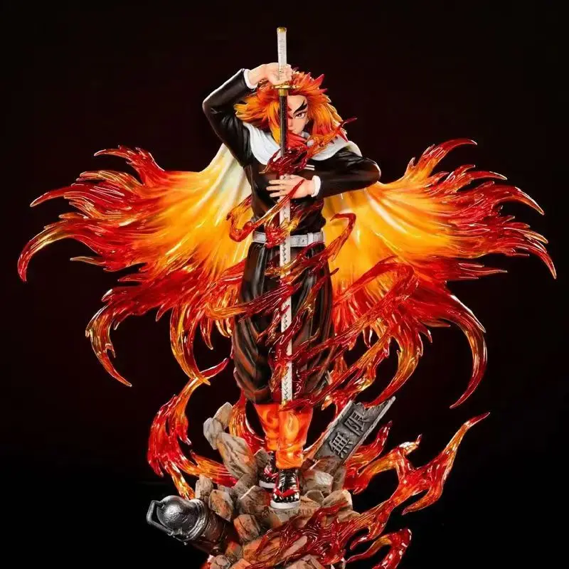 30cm Demon Slayer Rengoku Kyoujurou Anime Figure Rengoku Kyoujurou Figurine Pvc Model Statue Collection Decoration Desk Toy Gift