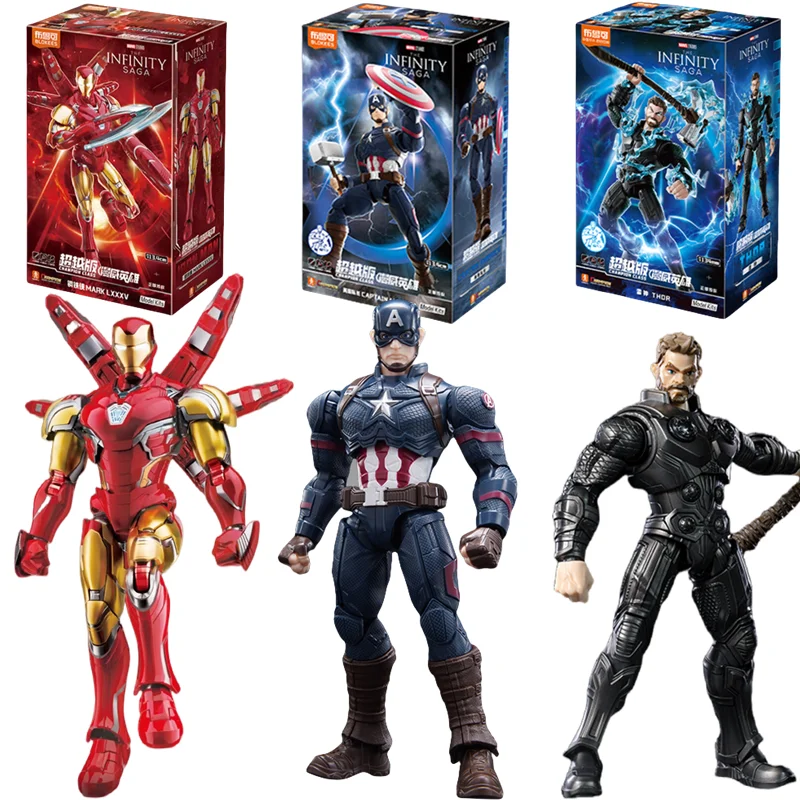 Original BLOKEES The Avengers Thor Iron Man Mk85 Captain America Tony Stark Anime Figure Model Building Blocks Toys Kids Gifts