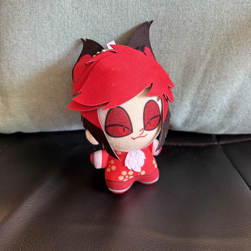 Super Cute 10cm Lovely Anime Animation Red Alastor Lucifer Morningstar Hazbin Hotel Plush Toys Funny Festival Gift Plushie Doll