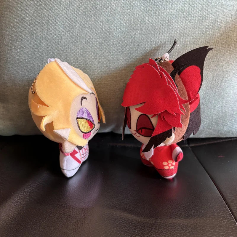 Super Cute 10cm Lovely Anime Animation Red Alastor Lucifer Morningstar Hazbin Hotel Plush Toys Funny Festival Gift Plushie Doll