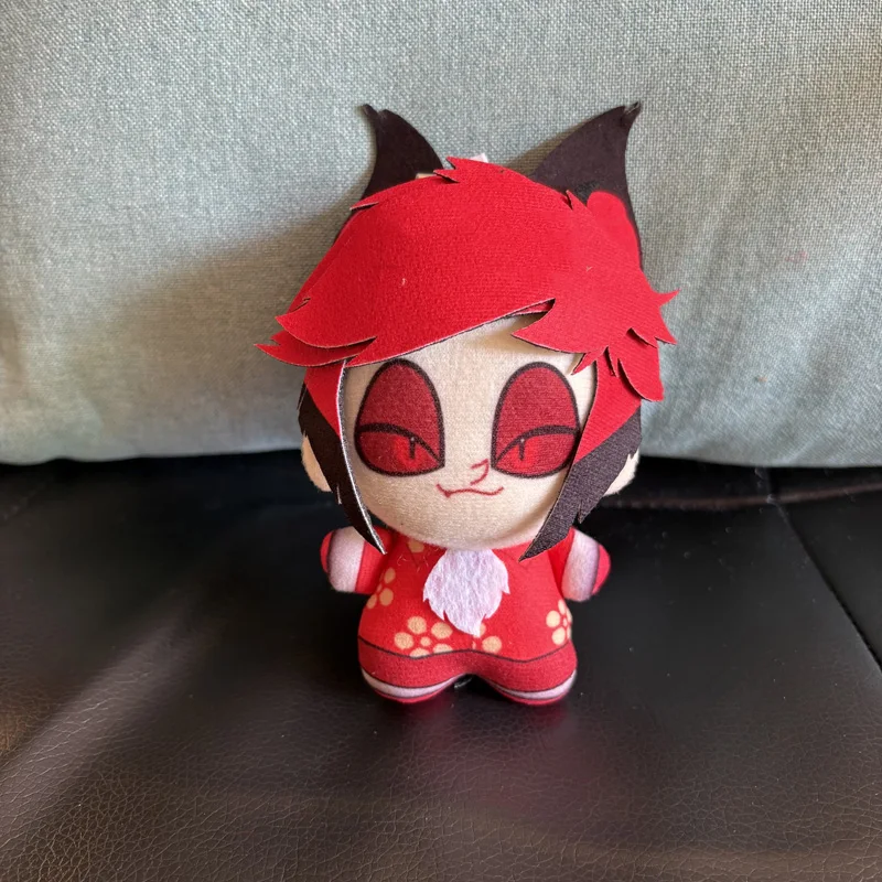 Super Cute 10cm Lovely Anime Animation Red Alastor Lucifer Morningstar Hazbin Hotel Plush Toys Funny Festival Gift Plushie Doll