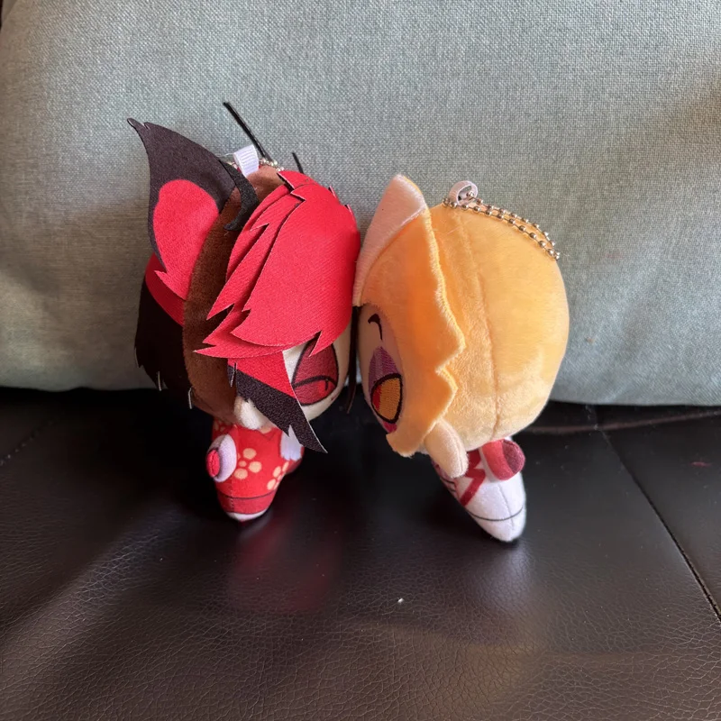Super Cute 10cm Lovely Anime Animation Red Alastor Lucifer Morningstar Hazbin Hotel Plush Toys Funny Festival Gift Plushie Doll