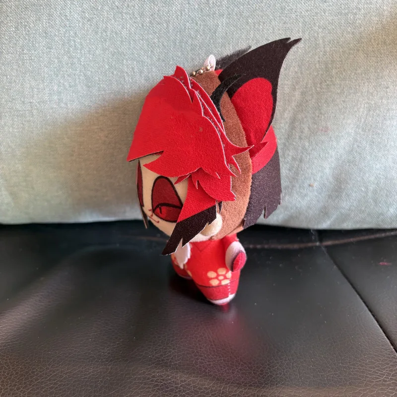 Super Cute 10cm Lovely Anime Animation Red Alastor Lucifer Morningstar Hazbin Hotel Plush Toys Funny Festival Gift Plushie Doll