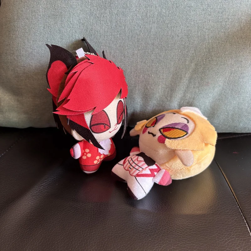 Super Cute 10cm Lovely Anime Animation Red Alastor Lucifer Morningstar Hazbin Hotel Plush Toys Funny Festival Gift Plushie Doll