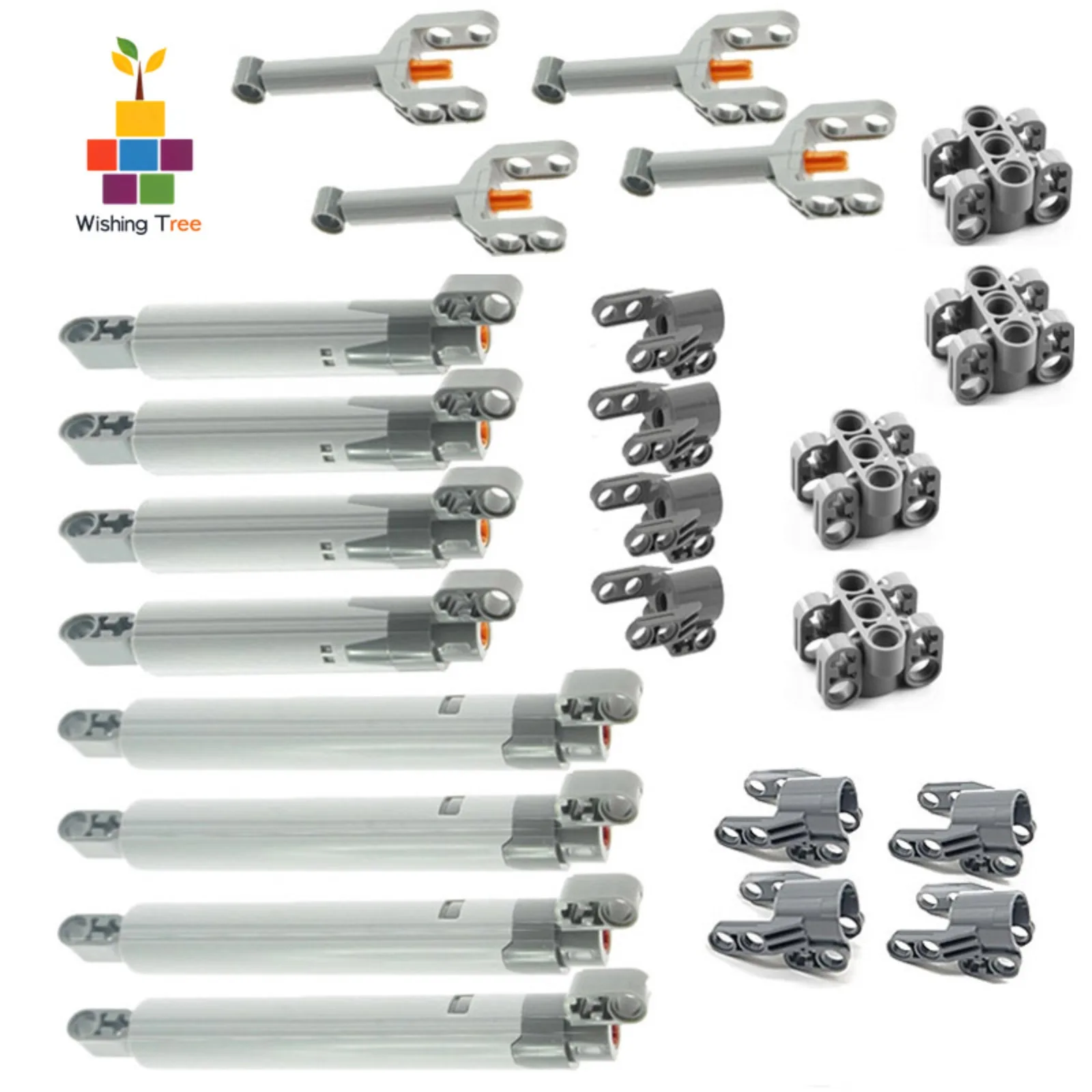 24PCS Grey Linear Actuator Push Rod 15L for  MOC Building Blocks 40918 61927 61904 61905 92693