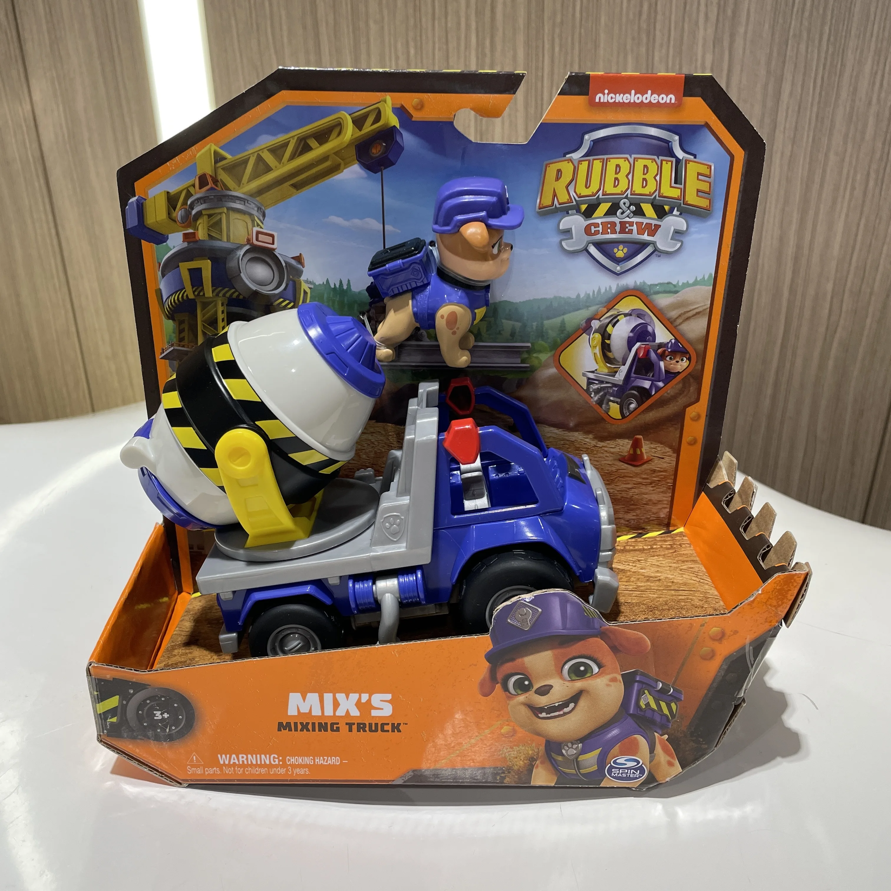 Original PAW Patrol Rubble & Crew Vehicle Truck Toy Motor Wheeler Mix Charger Truck with Collectible Action Figure Kids Toy