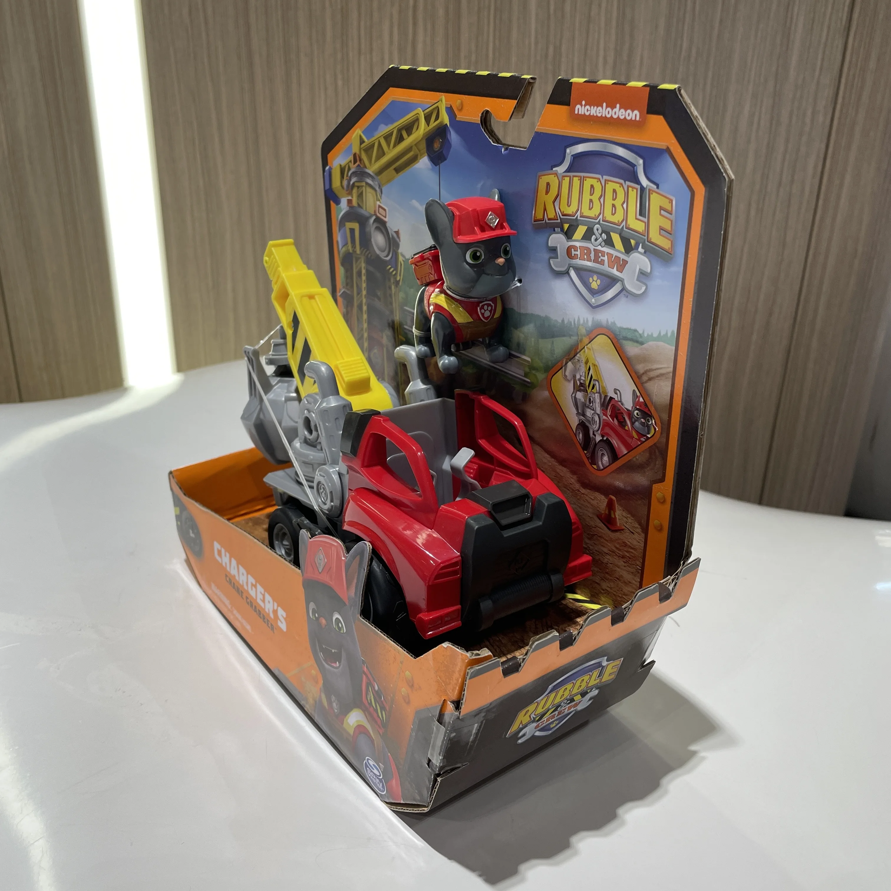 Original PAW Patrol Rubble & Crew Vehicle Truck Toy Motor Wheeler Mix Charger Truck with Collectible Action Figure Kids Toy