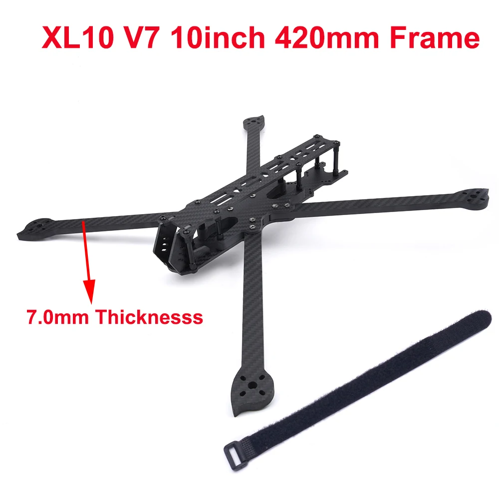 XL10 V7 10inch 420 420mm Wheelbase 7.0mm Thickness Arm TrueX Carbon Fiber Frame 10'' for Super Long Range FPV RC Freestyle Drone