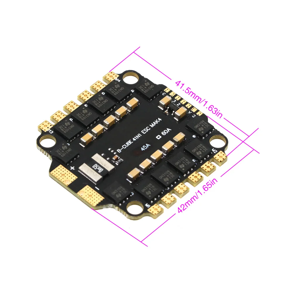 UAngel 4IN1 45A 60A ESC BLHELI_S Support 3-6S brushless motor Support DShot300 600 Multishot Oneshot PWM FPV F4 Flight Control