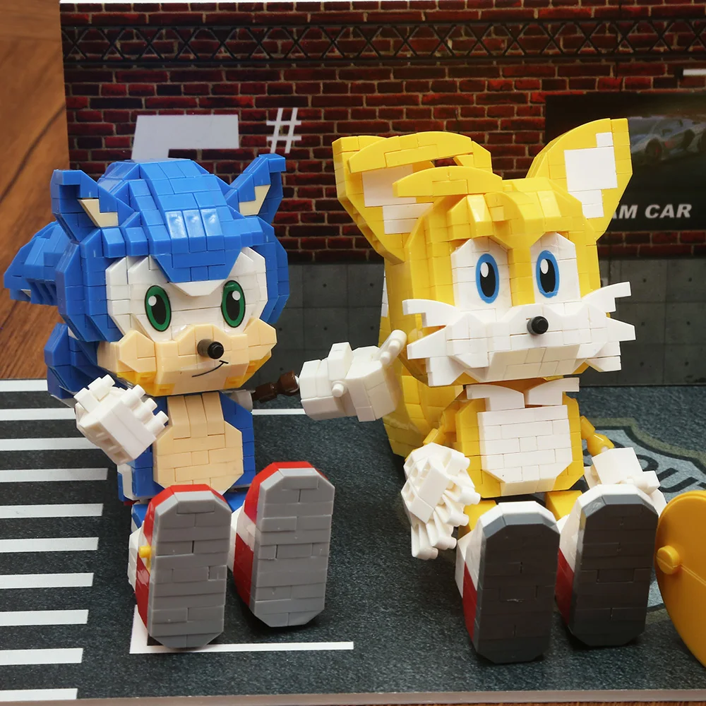 SEGA MOC Building Blocks Toys Hedgehog Brickheadzed Dr Eggman Tails Bricks Anime Game Figures Children holiday kids day Gift