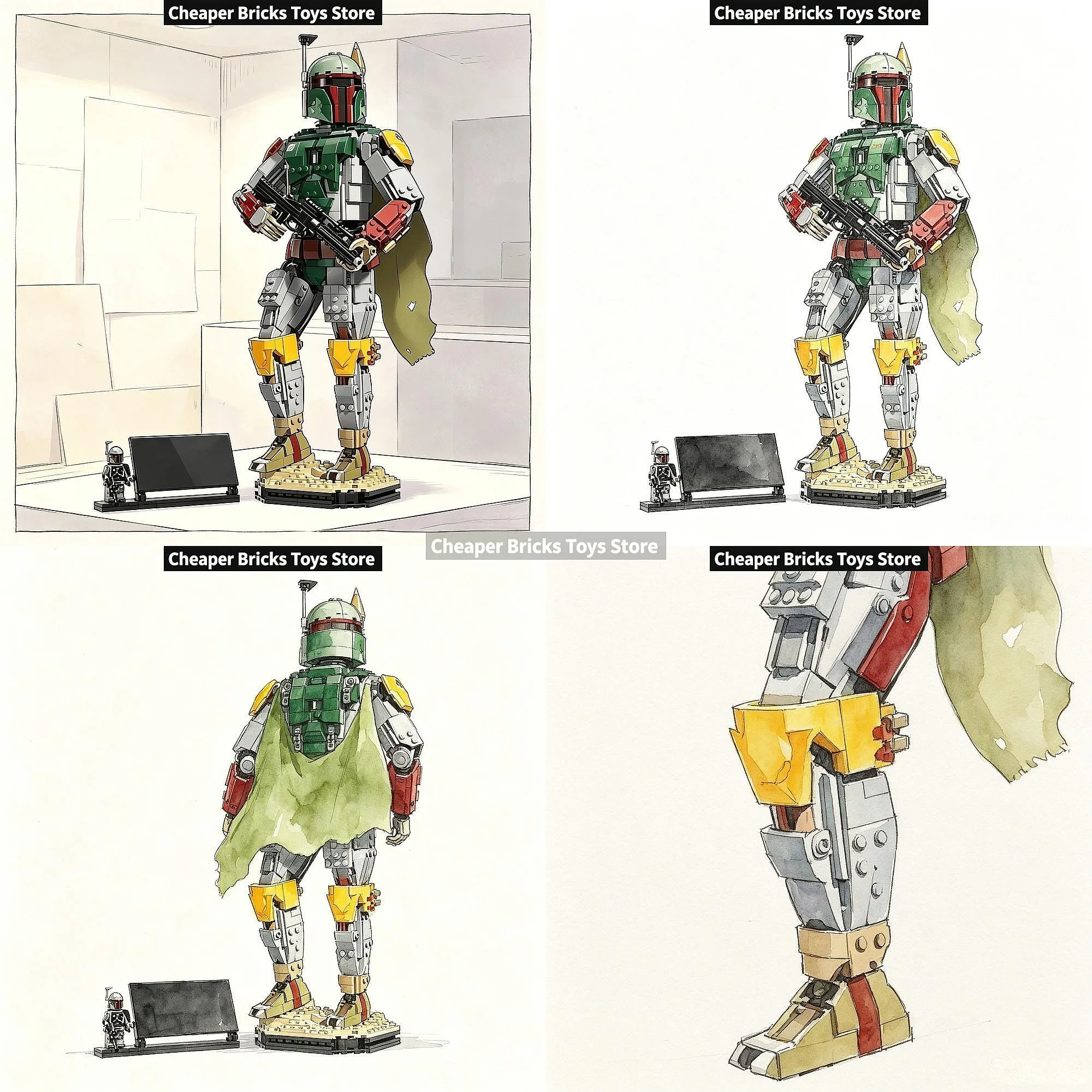 Space Solider Popular BOBA Anime Figure Building Set with Model Dolls Toy Holiday Gift Fun Assembly for Adult