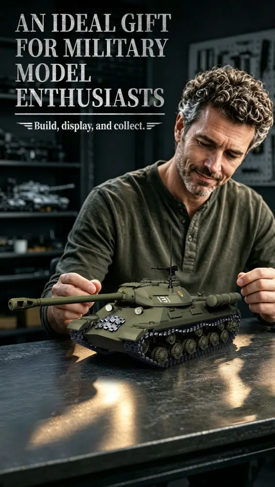 1421Pcs SU Series Tank IS-3 Heavy Tank WWII Military Building Blocks for Puzzle Assembly as a Birthday Gift