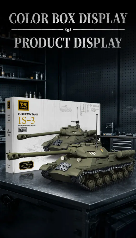 1421Pcs SU Series Tank IS-3 Heavy Tank WWII Military Building Blocks for Puzzle Assembly as a Birthday Gift