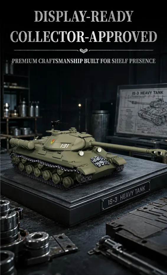 1421Pcs SU Series Tank IS-3 Heavy Tank WWII Military Building Blocks for Puzzle Assembly as a Birthday Gift