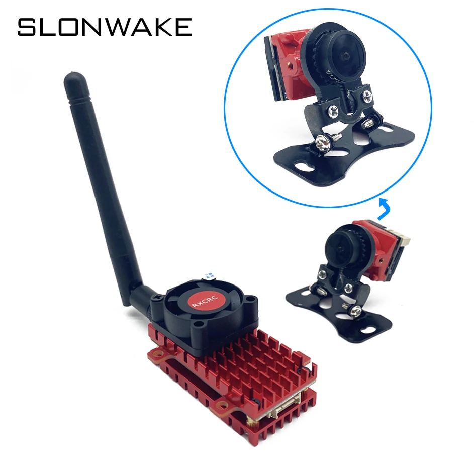 Over 20Km 5.8Ghz 2W FPV Wireless VTX Transmitter Built-in Microphone and 2.1mm cmos 1200TVL fpv camera use for long distance