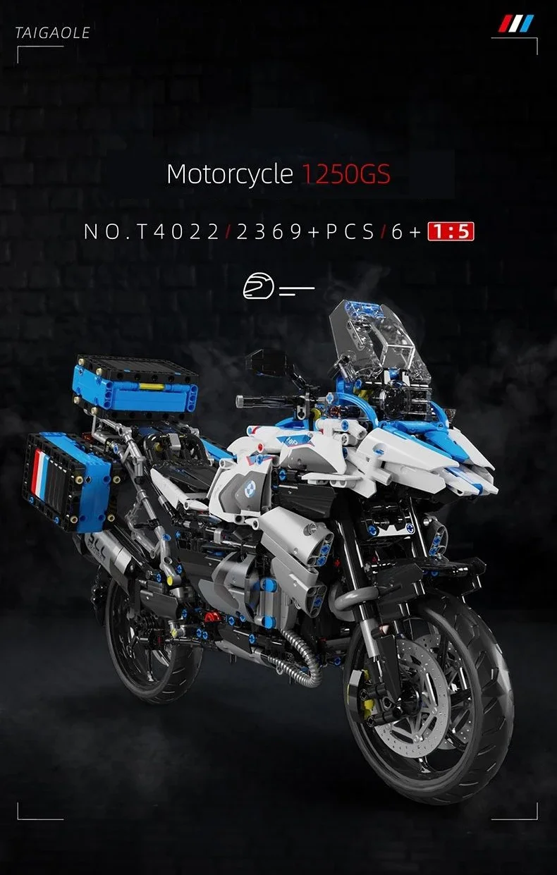 Tai Gao Le 1:5 motorcycle city sports fast racing motorcycle desktop ornament toy model building block boy gift toy