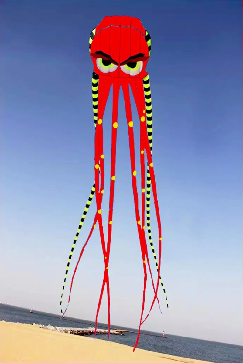 8m Octopus kites garden toys Power kite professional paragliding inflatable show kites brazilian flying kite koinobori soft kite