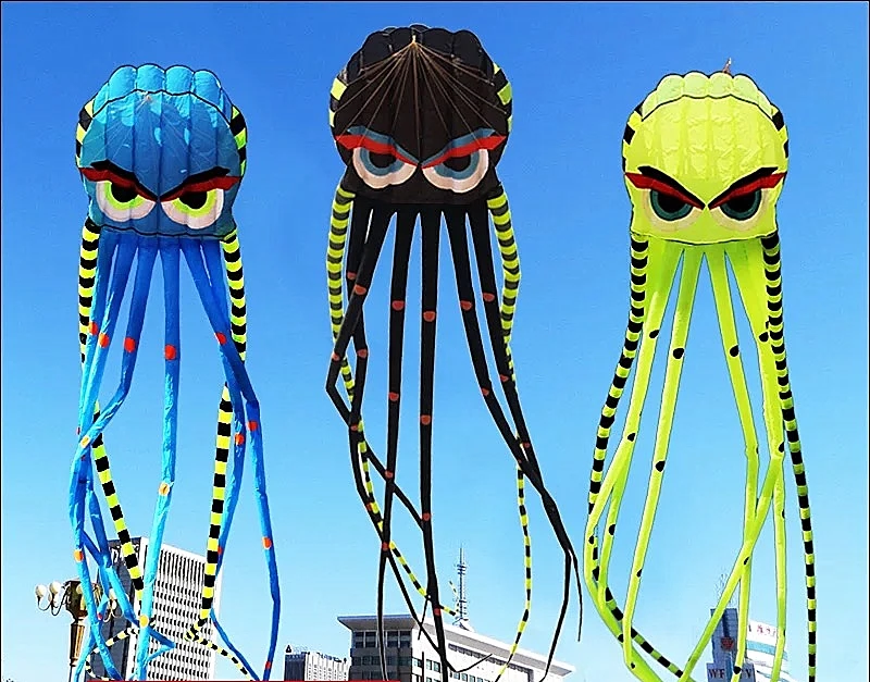 8m Octopus kites garden toys Power kite professional paragliding inflatable show kites brazilian flying kite koinobori soft kite