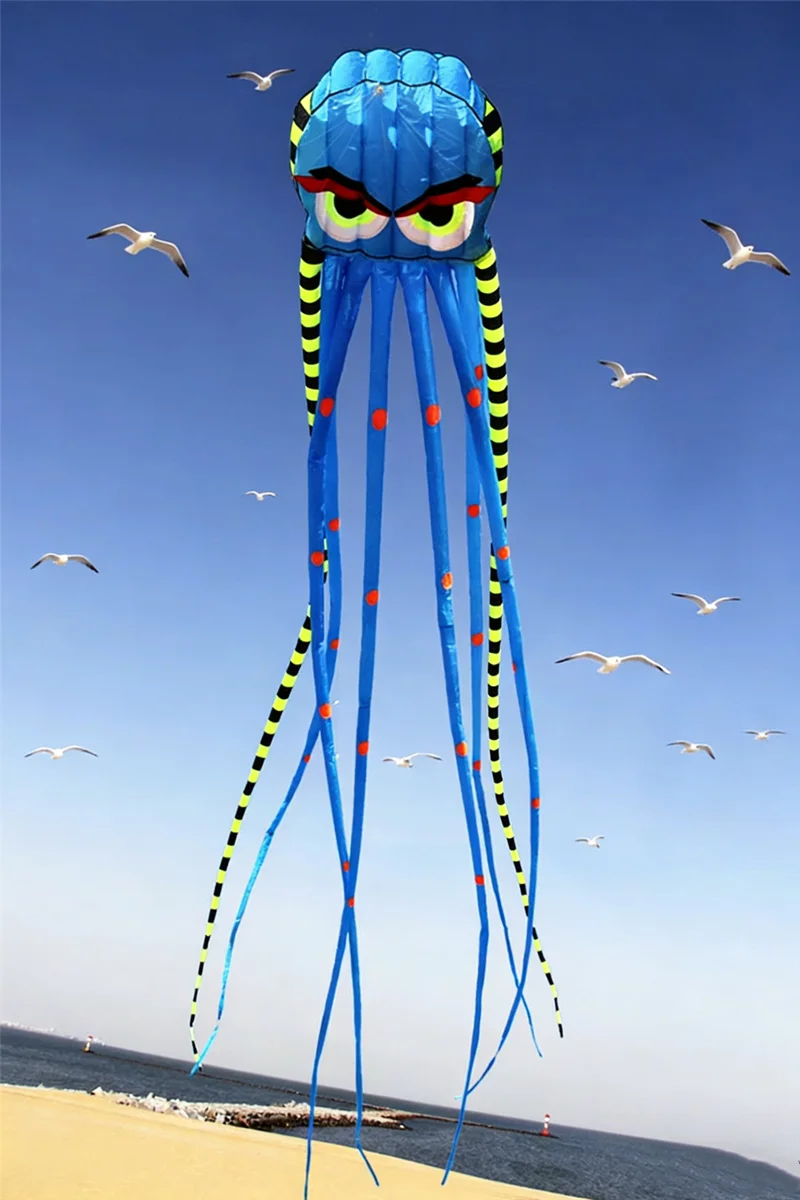 8m Octopus kites garden toys Power kite professional paragliding inflatable show kites brazilian flying kite koinobori soft kite