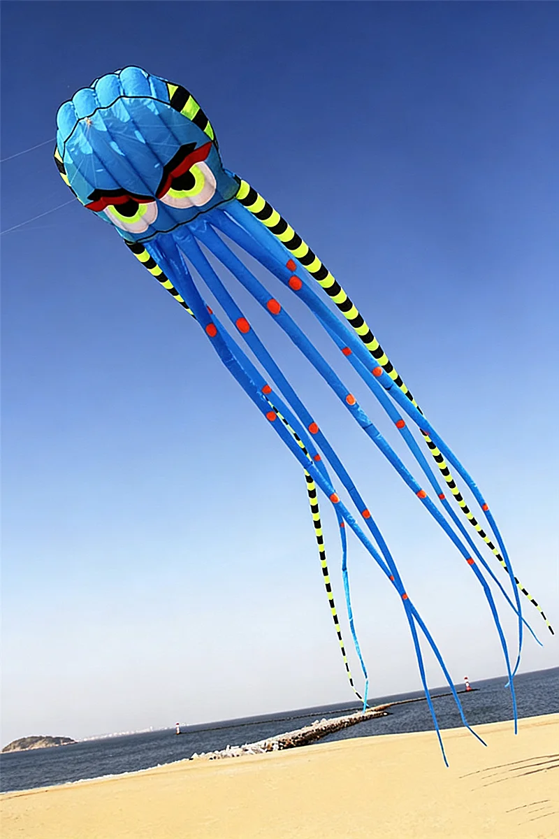 8m Octopus kites garden toys Power kite professional paragliding inflatable show kites brazilian flying kite koinobori soft kite