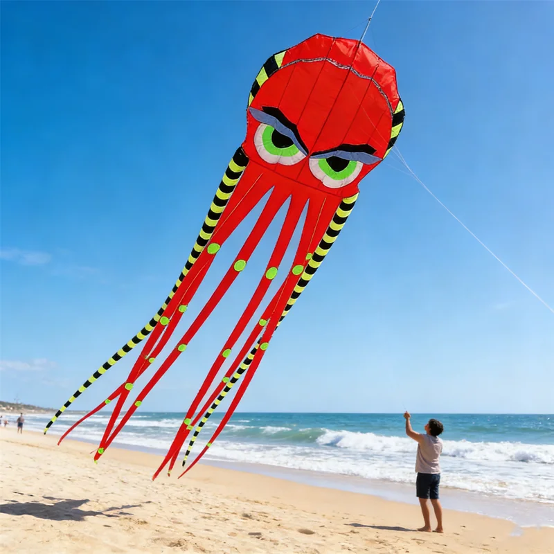 8m Octopus kites garden toys Power kite professional paragliding inflatable show kites brazilian flying kite koinobori soft kite