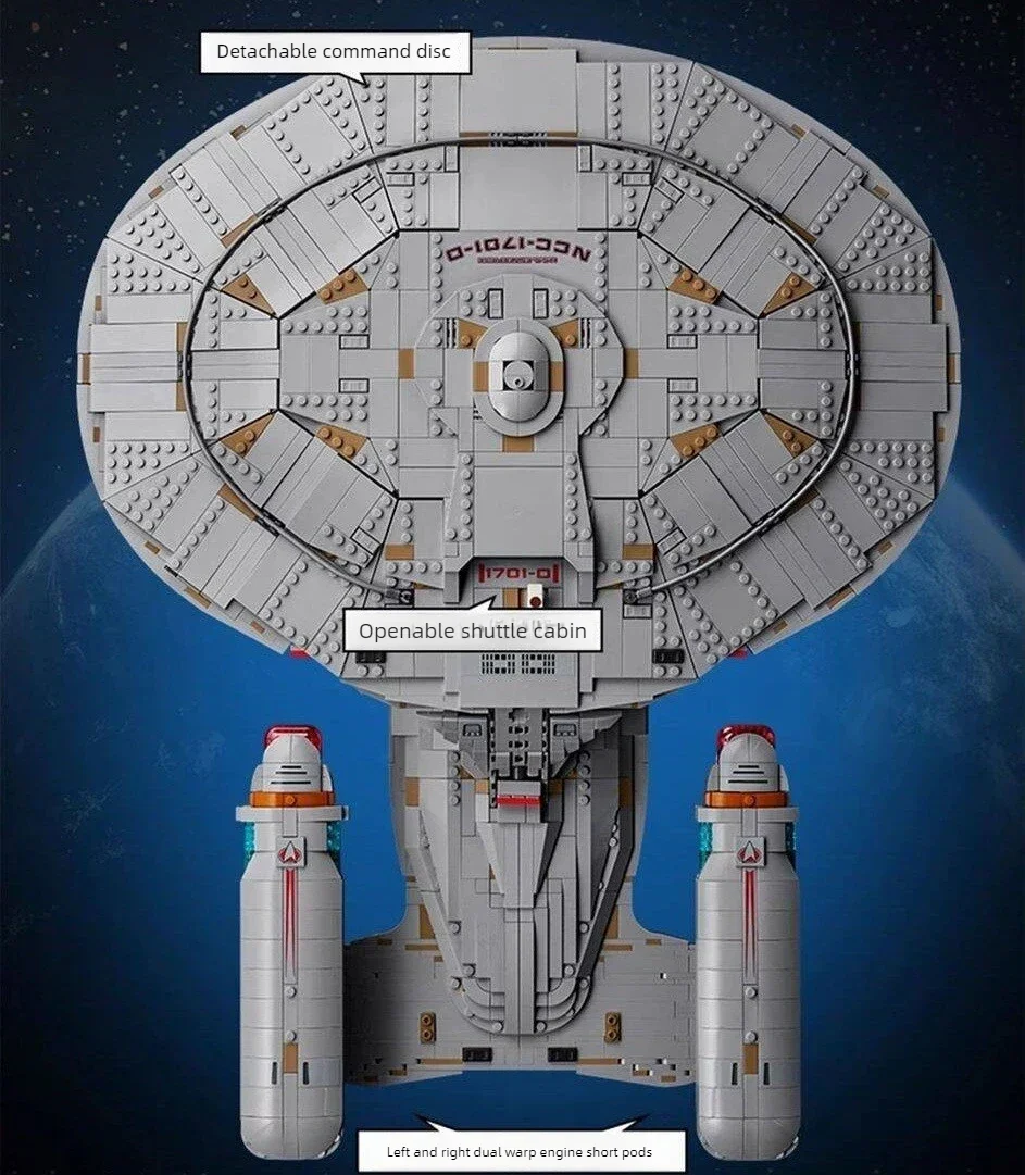 3600Pcs 2026 New 10356 Star Trek Enterprise NCC-1701-D Ship Building Blocks Bricks Model Toys For Birthday Children Gift
