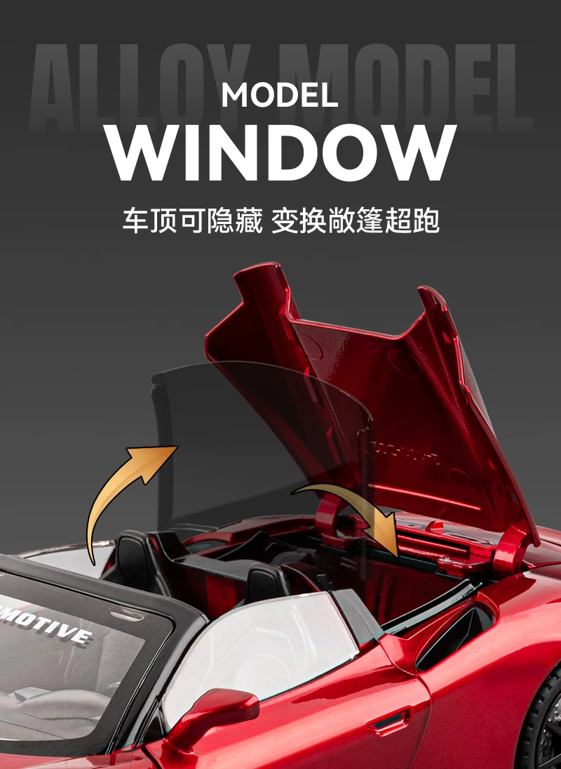 1/24 Maserati MC20 Cabrio Alloy Sports Car Model Diecast Metal Track Racing Car Vehicles Model Sound and Light Children Toy Gift