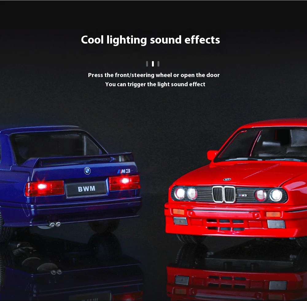 1/24 BMW M3 1988 Street Car Diecast Alloy Metal Model Car Collection Hobbies Decorative Ornament Gift Box For Boyfriend Present