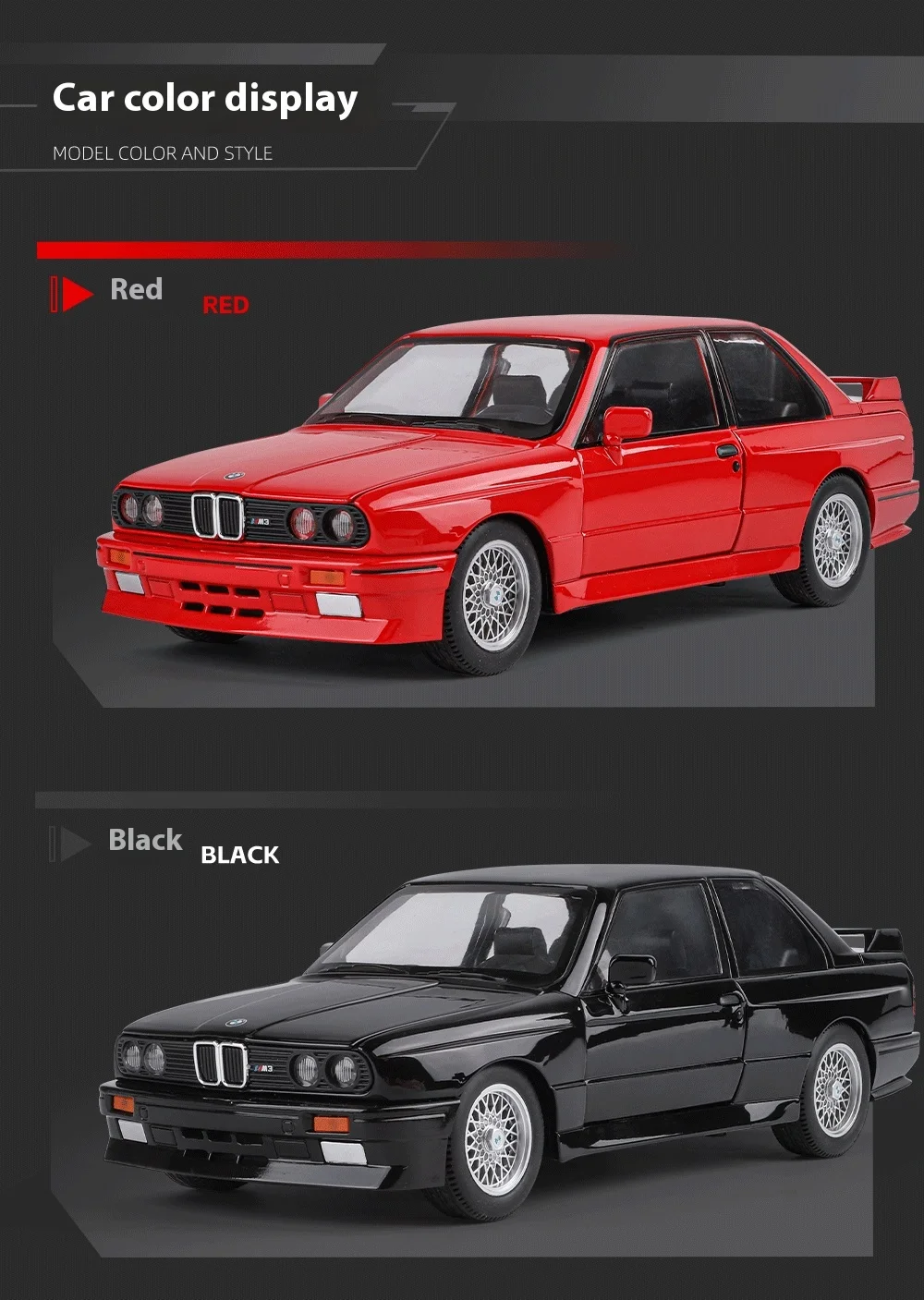 1/24 BMW M3 1988 Street Car Diecast Alloy Metal Model Car Collection Hobbies Decorative Ornament Gift Box For Boyfriend Present