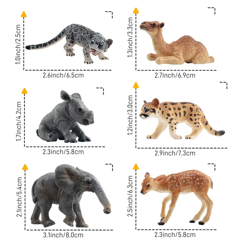 12Pcs Simulation Wildlife Animals Model Toy Mini Figures Dolls Action Figurines Toys for Children Set Gift Cake Decoration