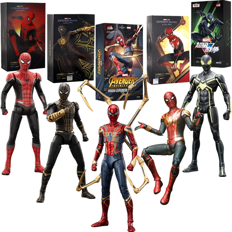 ZD Toy Spider-Man Brand New Day Spider Man PS4 Peter Parker Gold Black Red Iron Spider Hobie Brown Action Figure Toys Model Gift